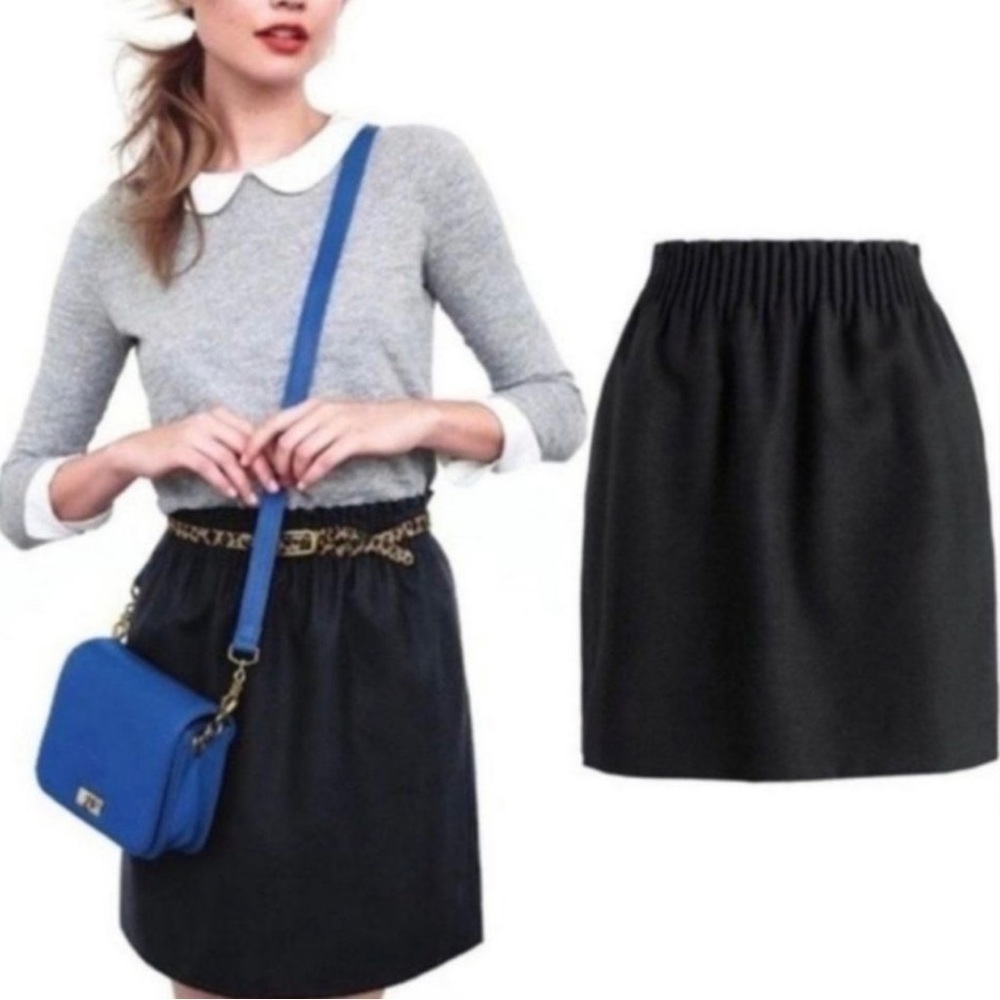 J. Crew Sidewalk Skirt, Black Wool Blend Sz 2